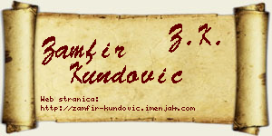 Zamfir Kundović vizit kartica